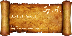 Szuhai Anett névjegykártya