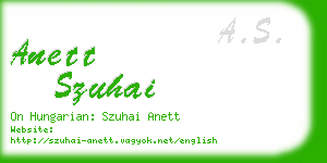 anett szuhai business card